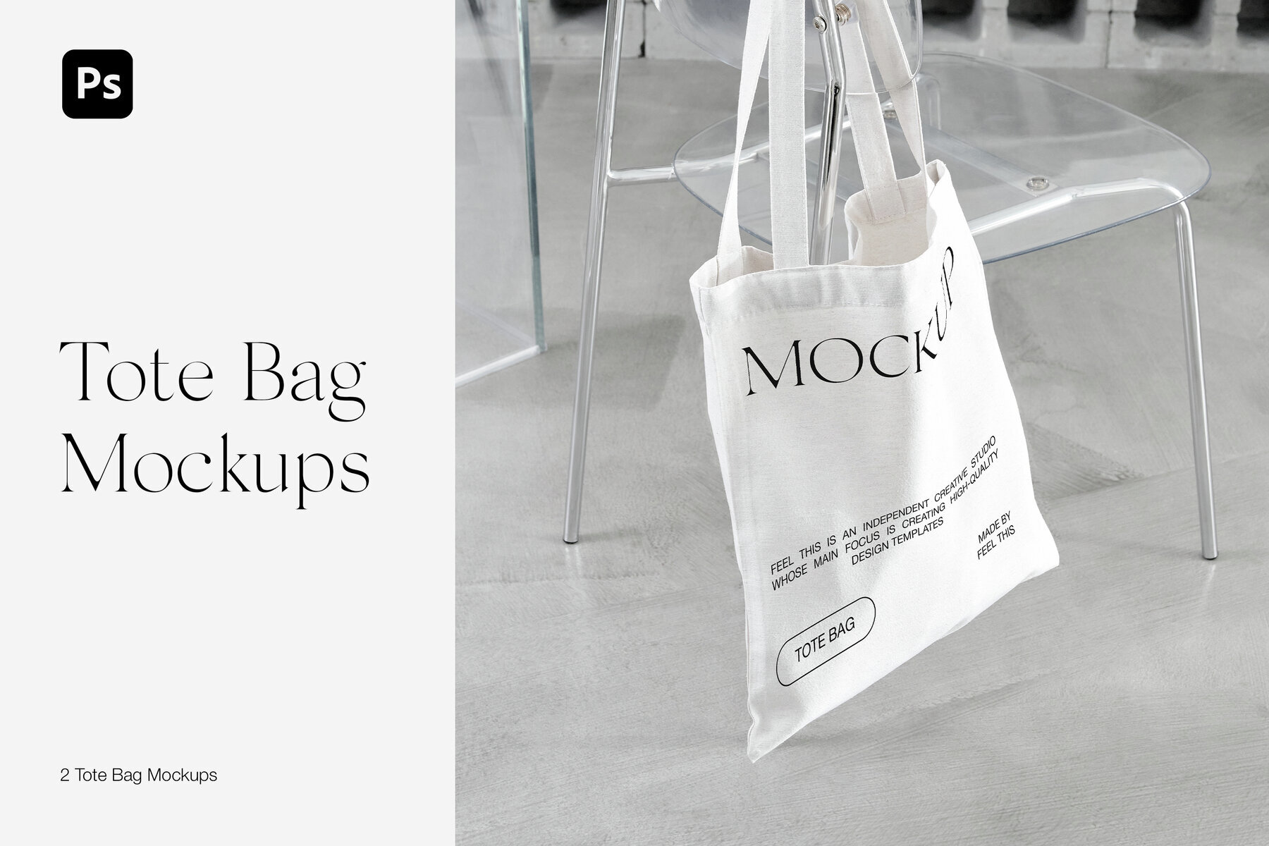 Realistic Tote Bag Mockups for Photoshop PSD 1