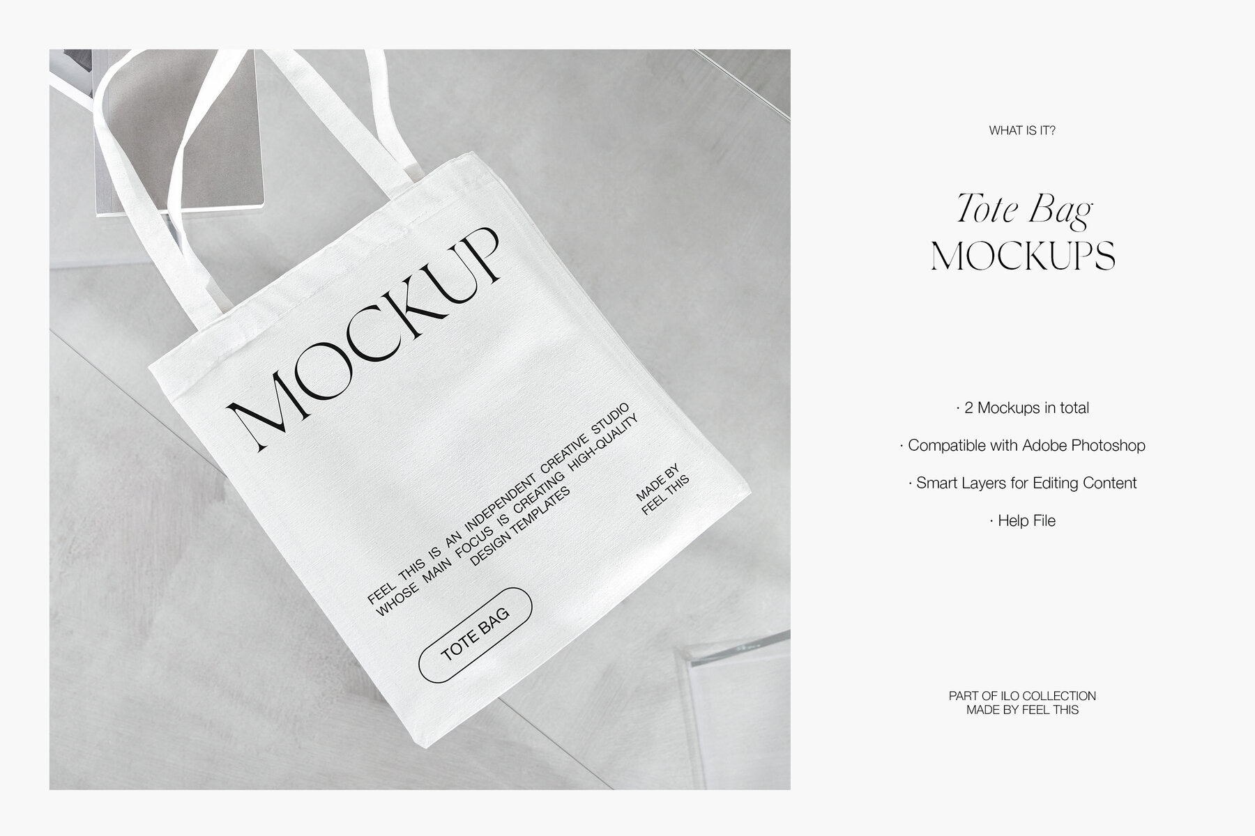 Realistic Tote Bag Mockups for Photoshop PSD 2