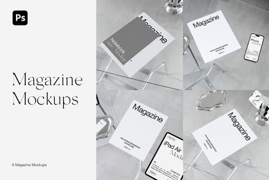 Magazine Notebook iPhone and iPad Mockups for Photoshop PSD