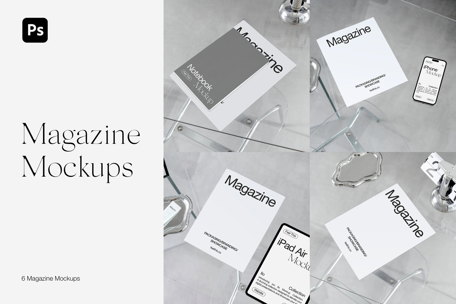 Magazine Notebook iPhone and iPad Mockups for Photoshop PSD 1