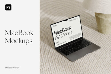 Aesthetic MacBook Mockups for Photoshop PSD