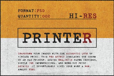 Old Ink Printer Design Effect