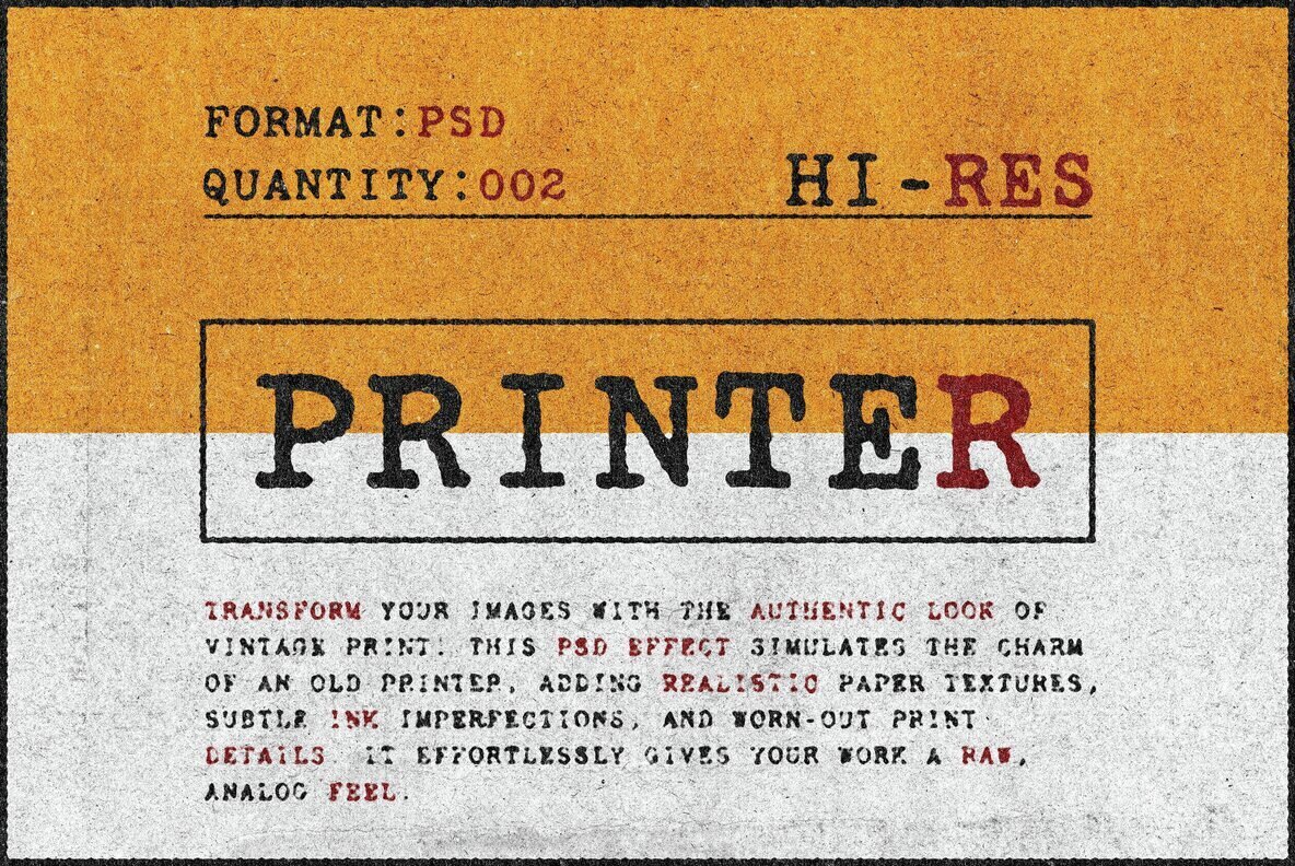 Old Ink Printer Design Effect 1