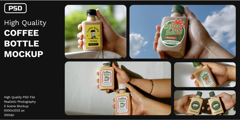 Coffee Bottle Mockup   VOL 1