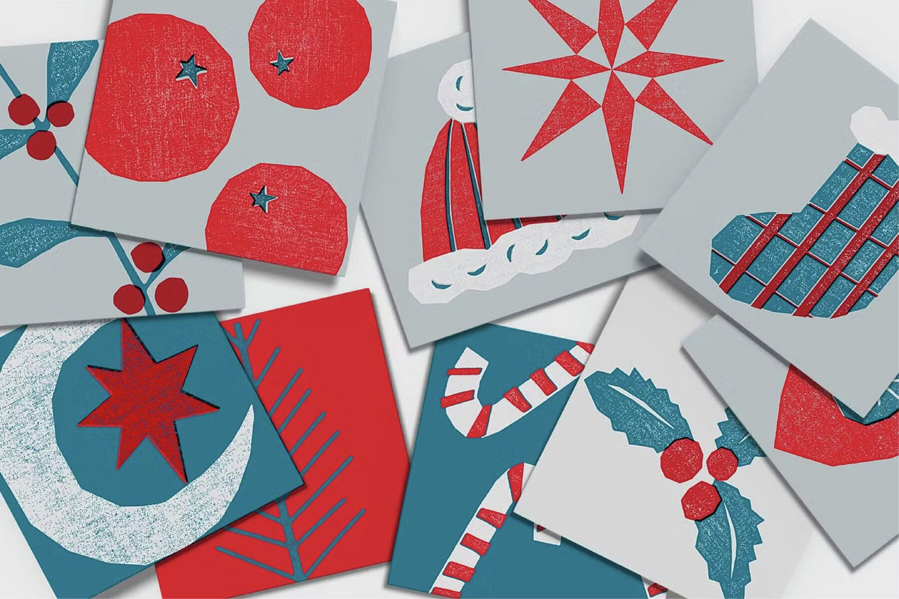 Winter Holidays Stamp effect vectors 2