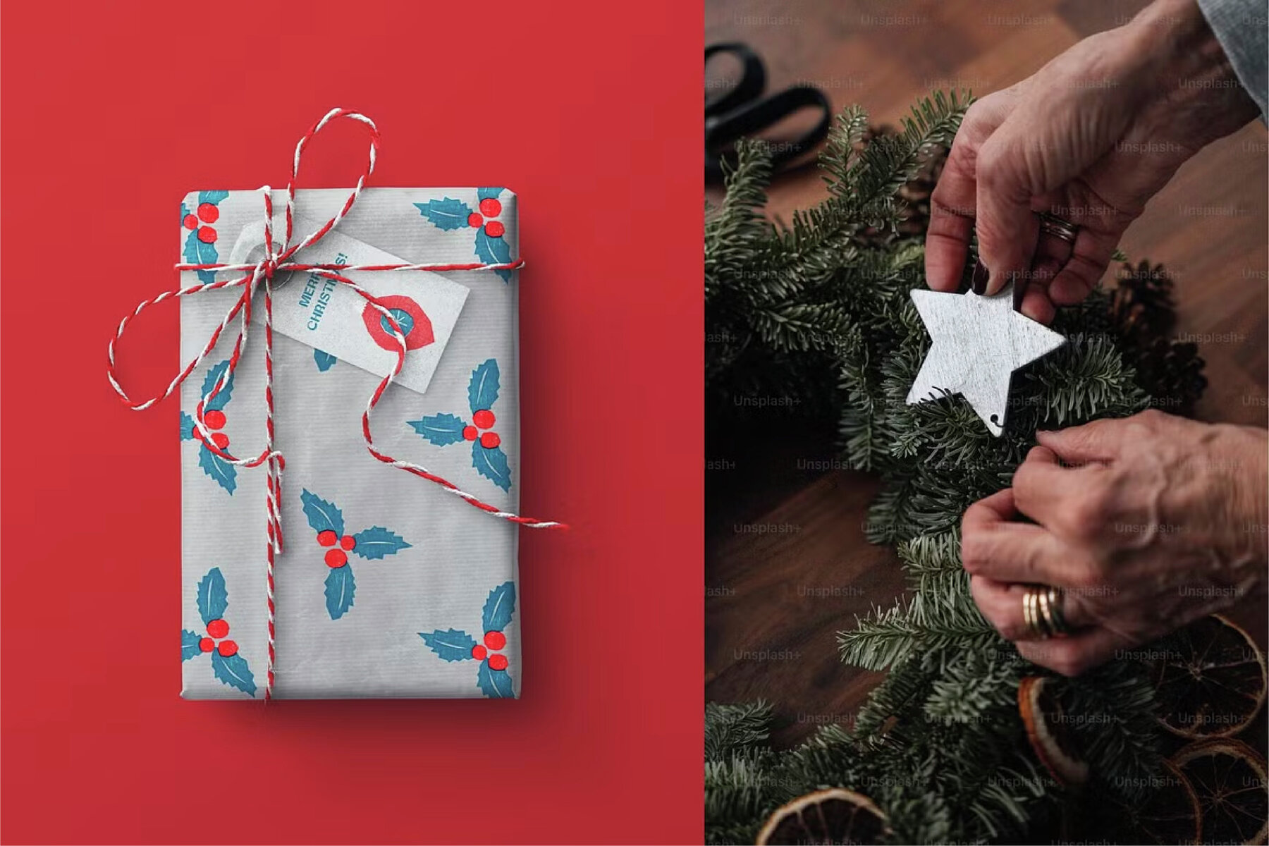 Winter Holidays Stamp effect vectors 7