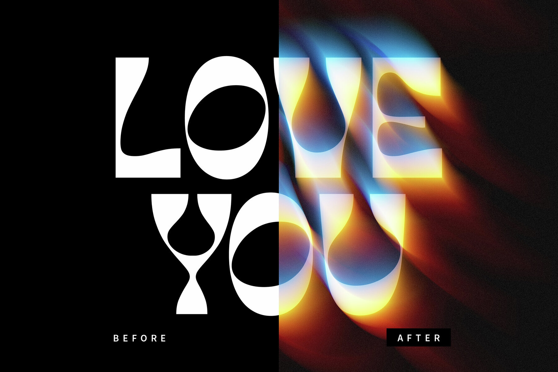 Colourful Disintegrating Text Effect Mockup 2