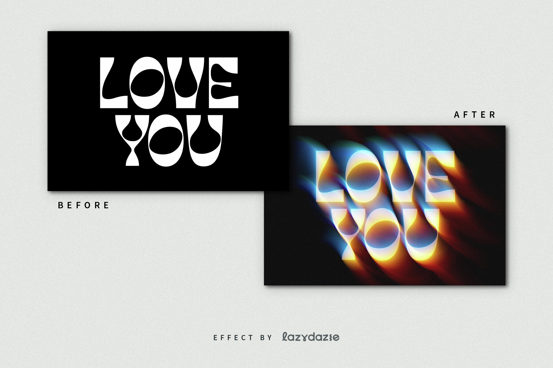 Colourful Disintegrating Text Effect Mockup 4