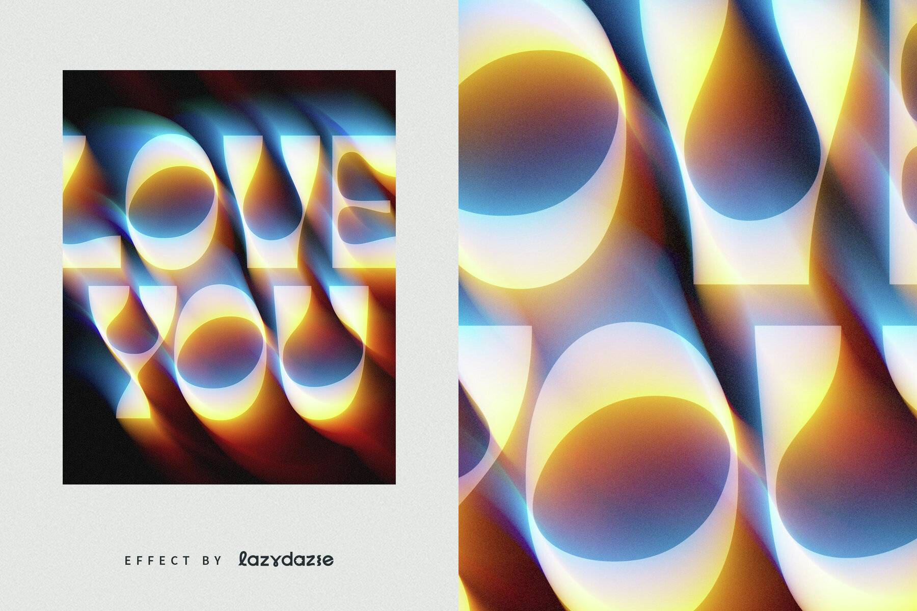 Colourful Disintegrating Text Effect Mockup 8