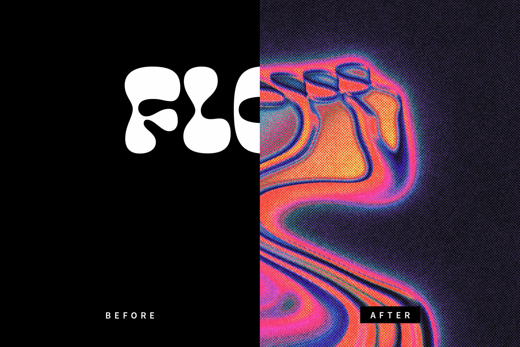 Melting Halftone Text Effect Mockup 2