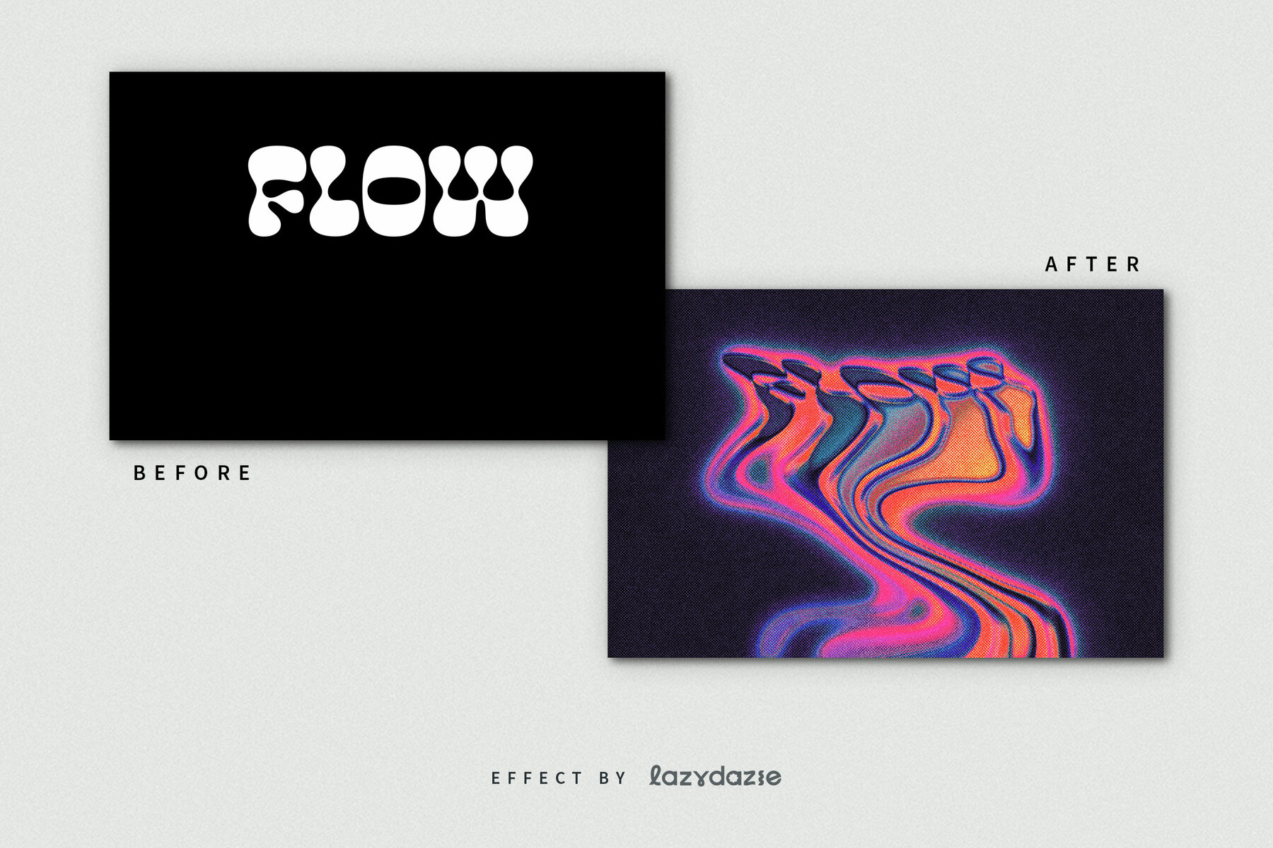 Melting Halftone Text Effect Mockup 4