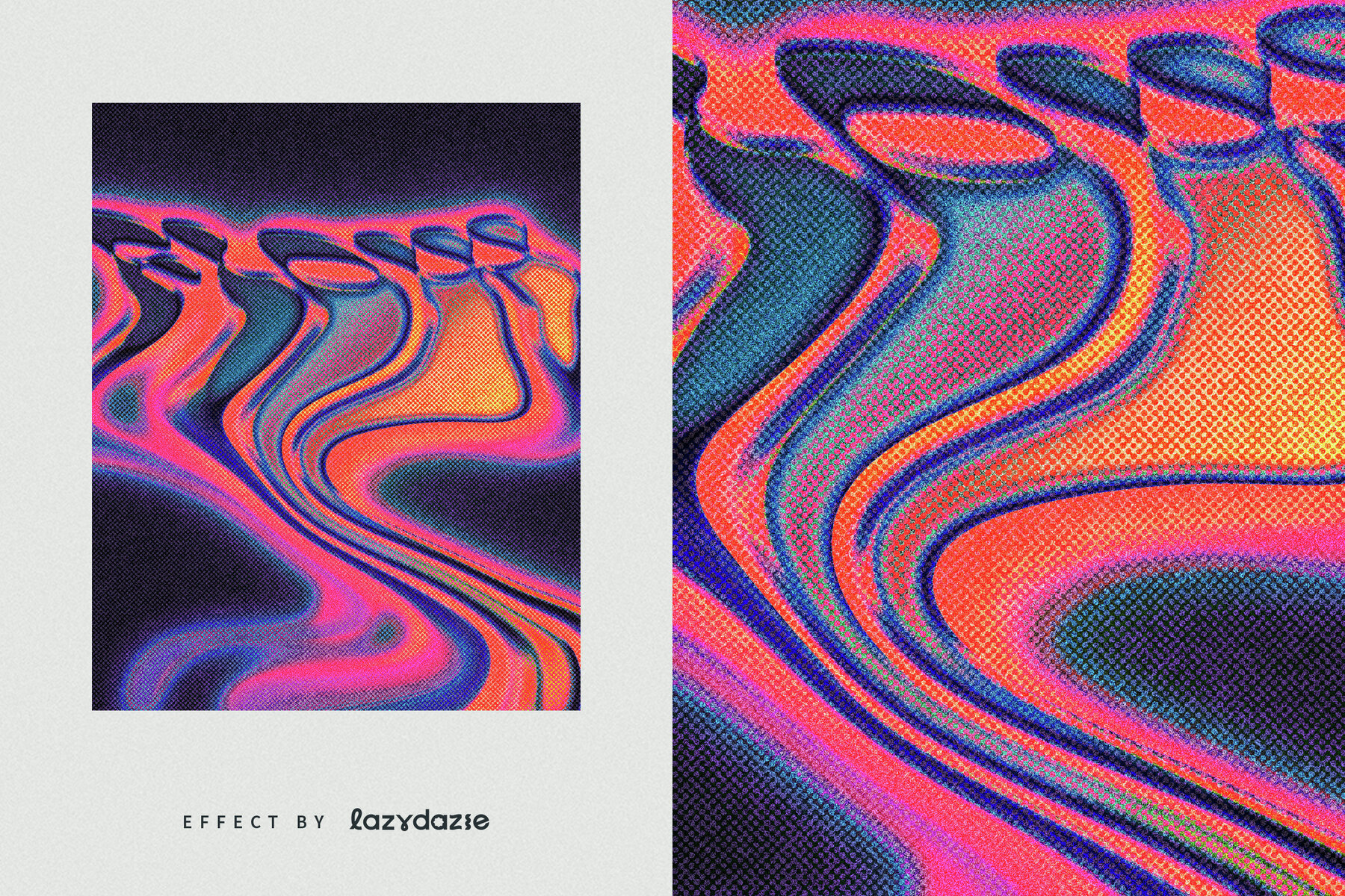 Melting Halftone Text Effect Mockup 8