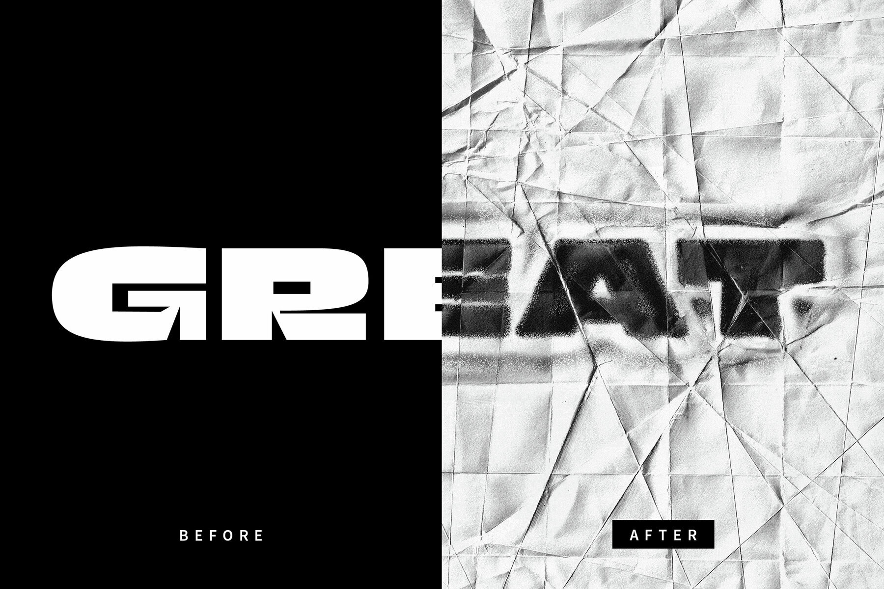 Grunge Paper Text Effect Mockup 2