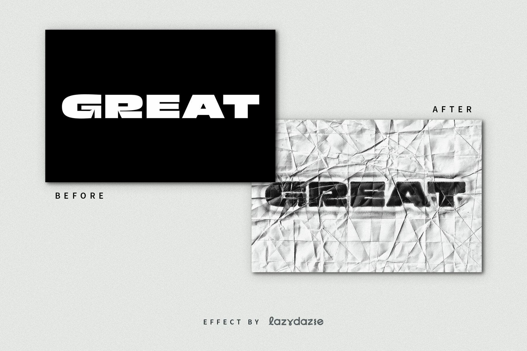 Grunge Paper Text Effect Mockup 4