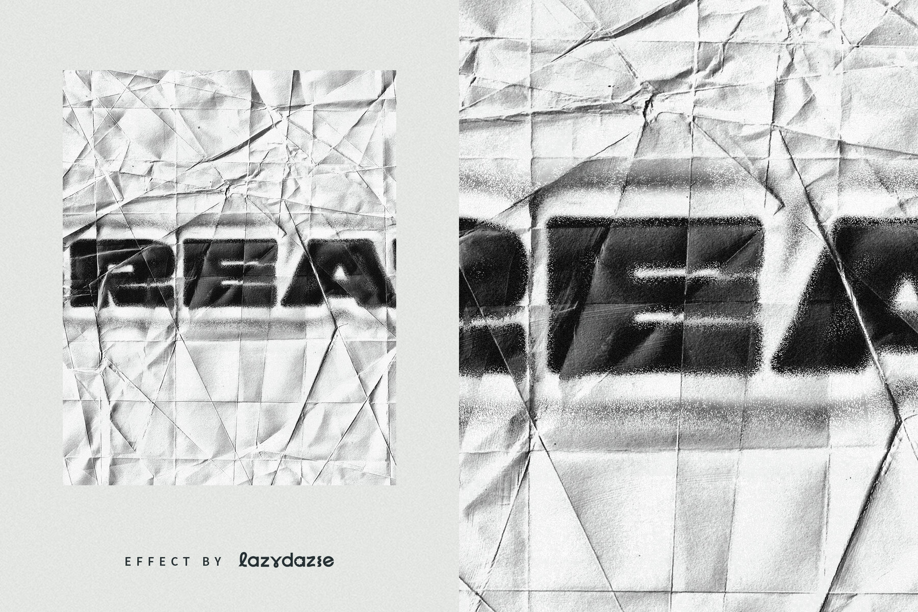 Grunge Paper Text Effect Mockup 8