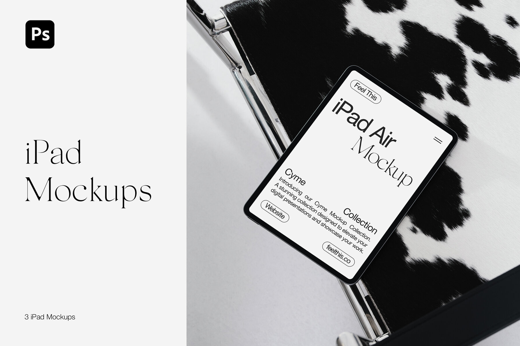 Minimalist iPad Air Mockups for Photoshop PSD 1