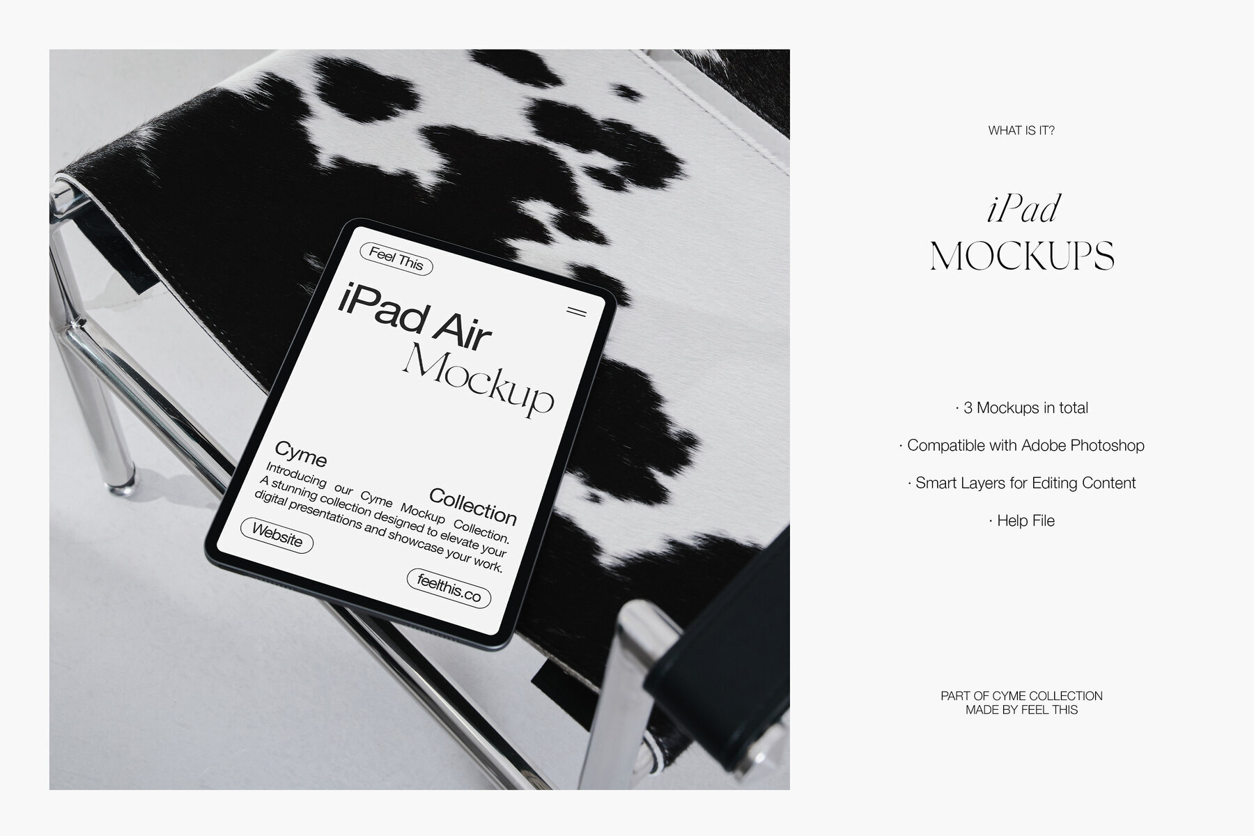 Minimalist iPad Air Mockups for Photoshop PSD 2