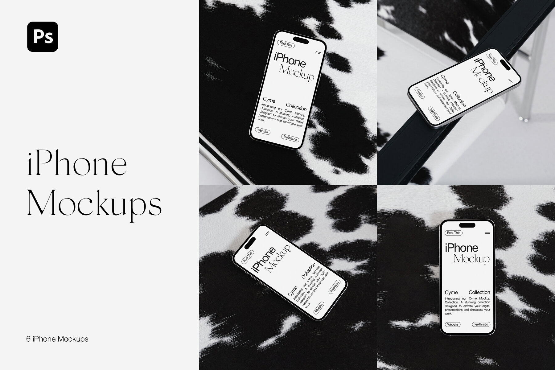 Minimalist iPhone Mockups for Photoshop PSD 1