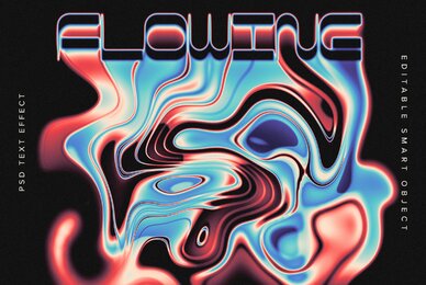 Colourful Melting Text Effect Mockup