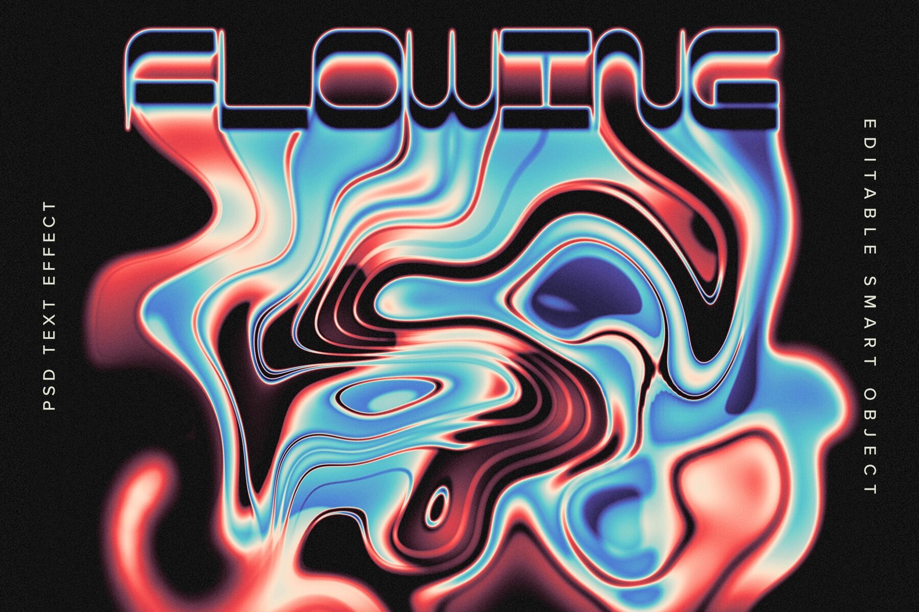 Colourful Melting Text Effect Mockup 1