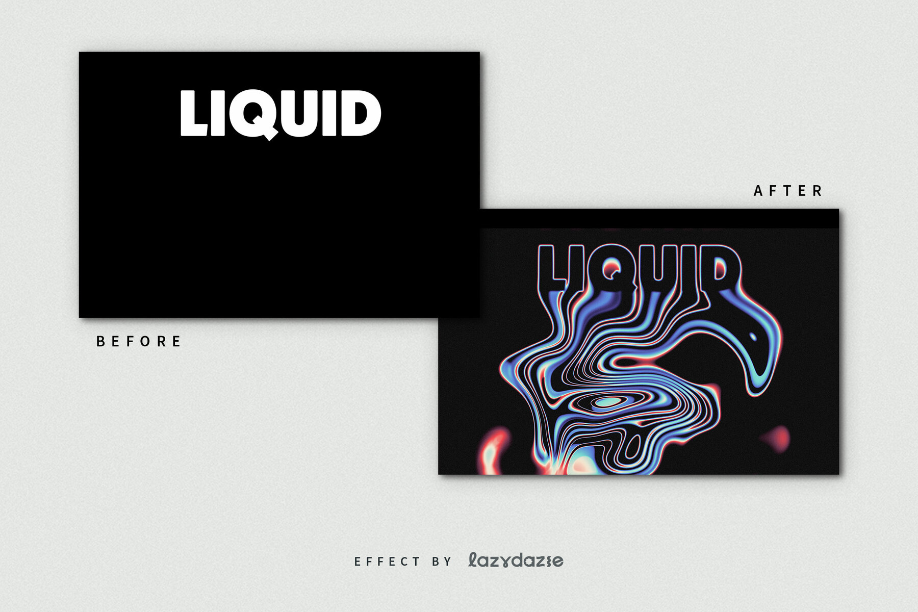 Colourful Melting Text Effect Mockup 4