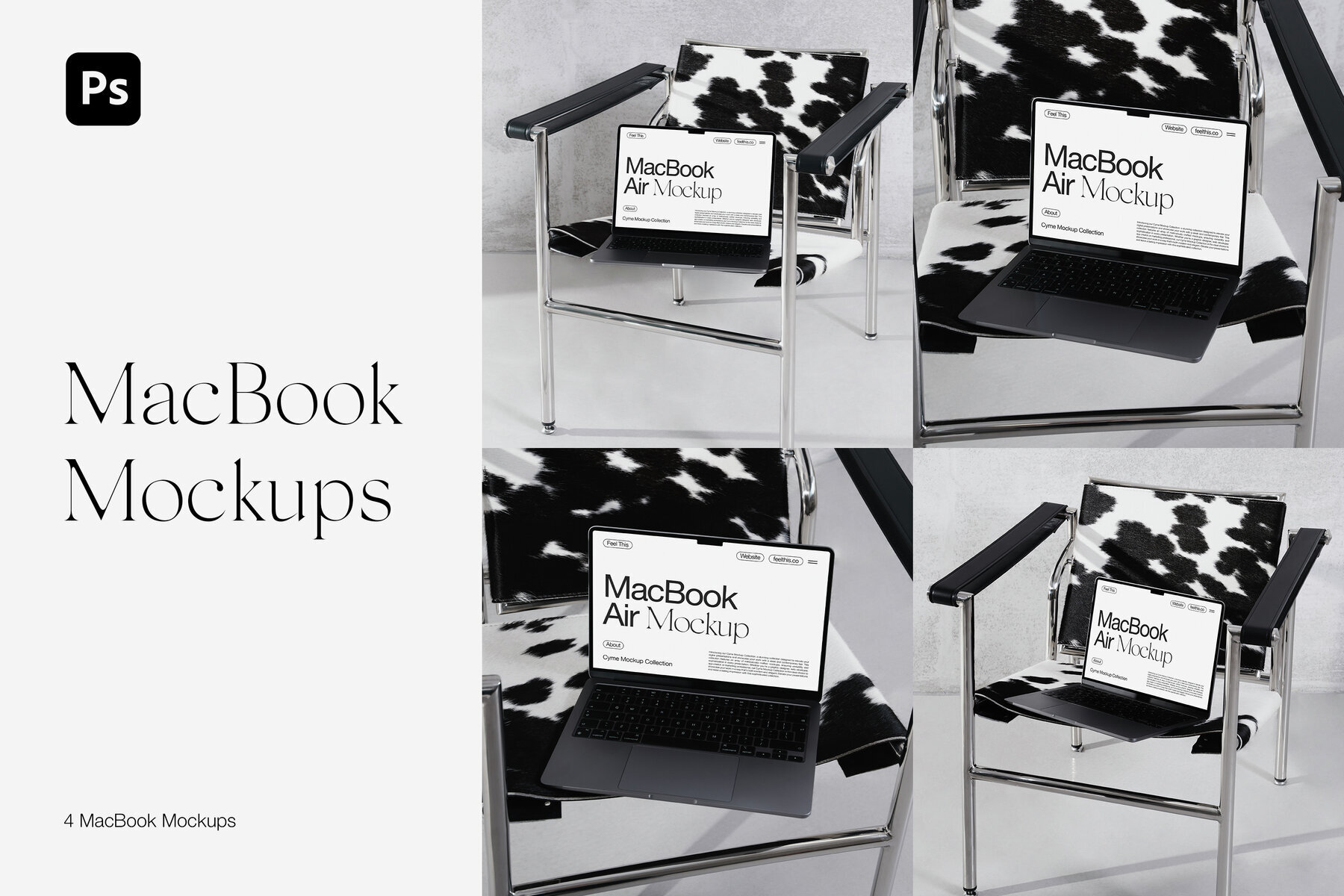 Minimalist MacBook Mockups for Photoshop PSD 1