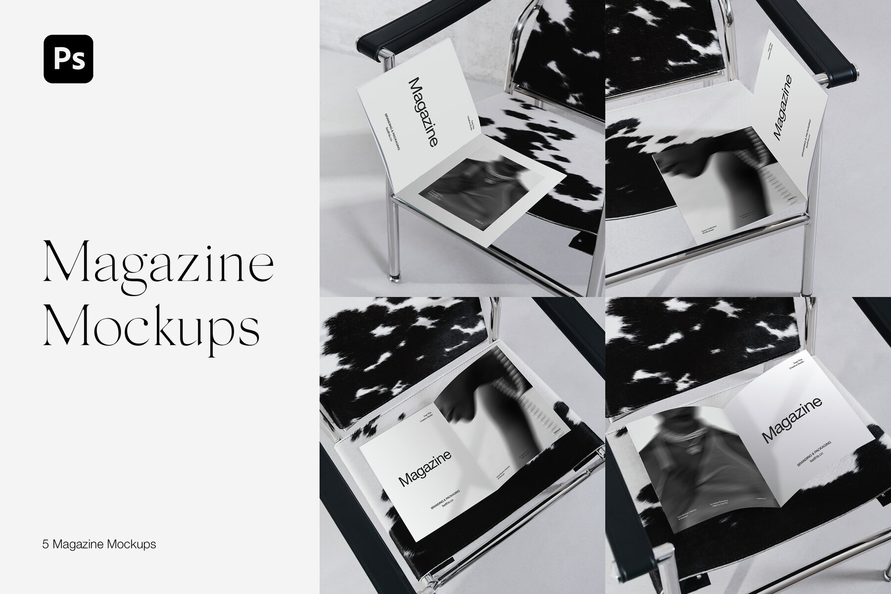 Minimalist Magazine Mockups for Photoshop PSD 1