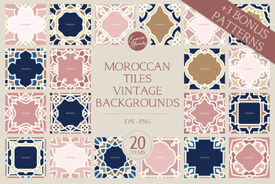 Moroccan Tiles Vintage Backgrounds