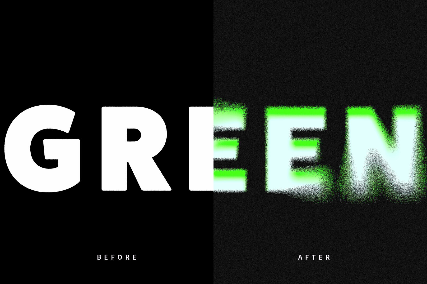 Green Dissolving Text Effect Mockup 2