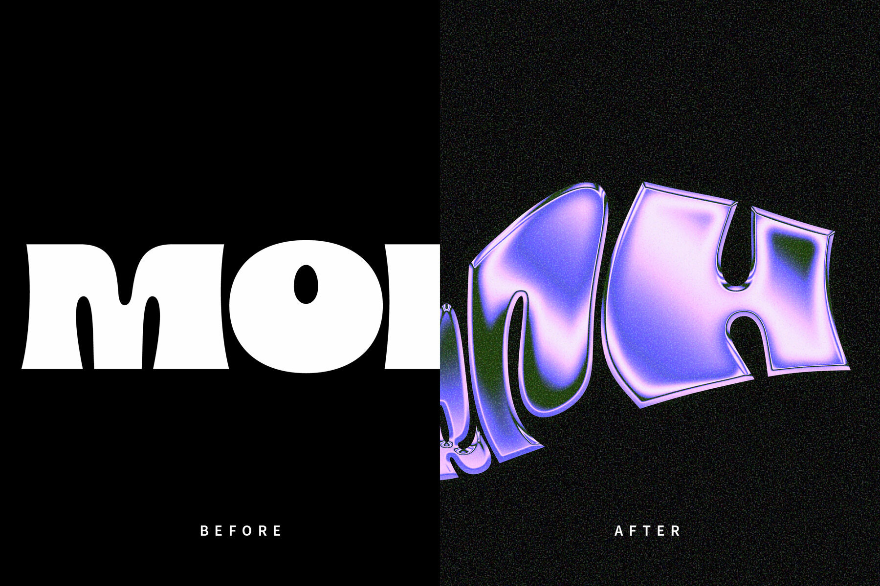 Warped Chrome Text Effect Mockup 2