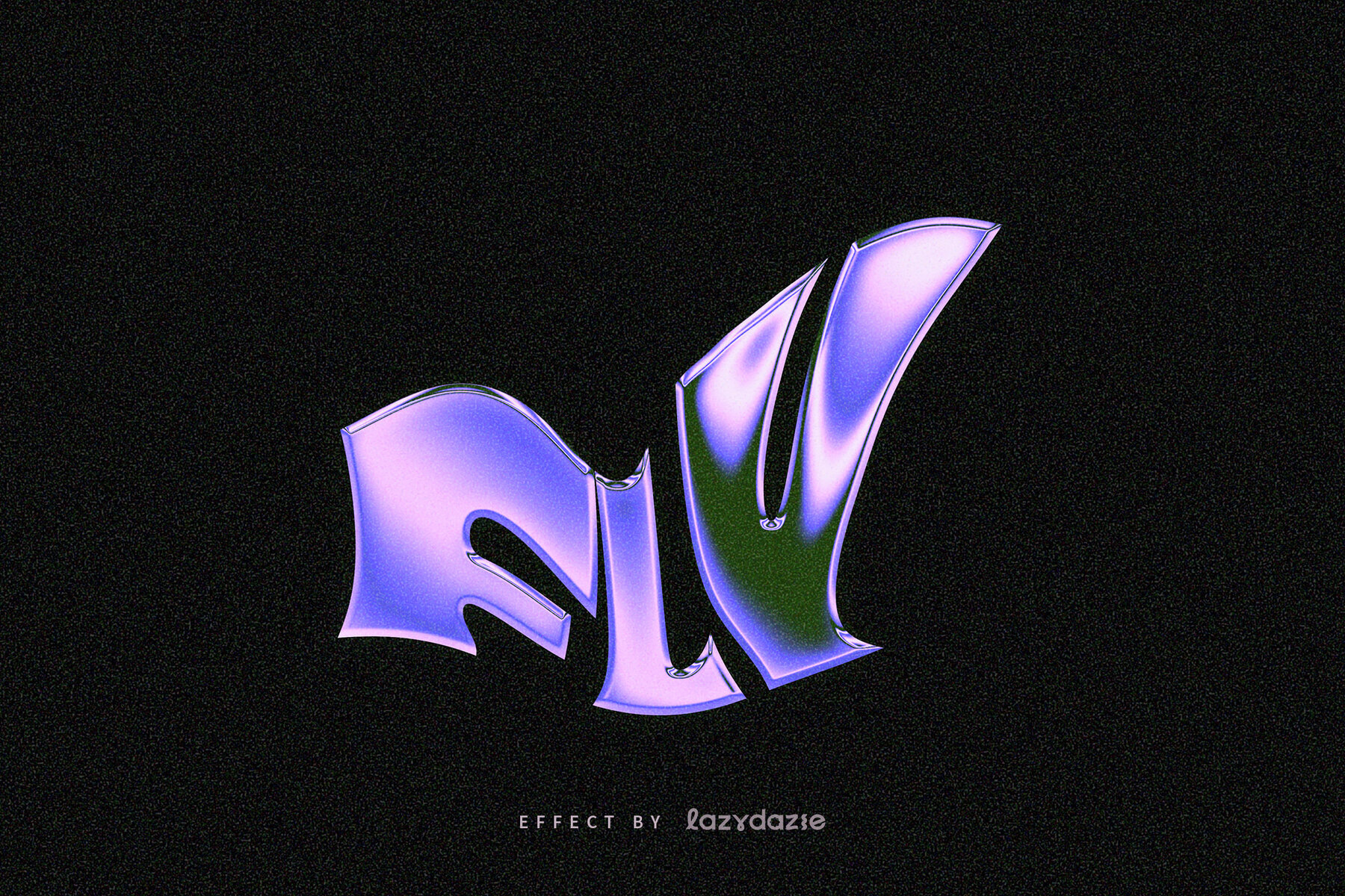 Warped Chrome Text Effect Mockup 3