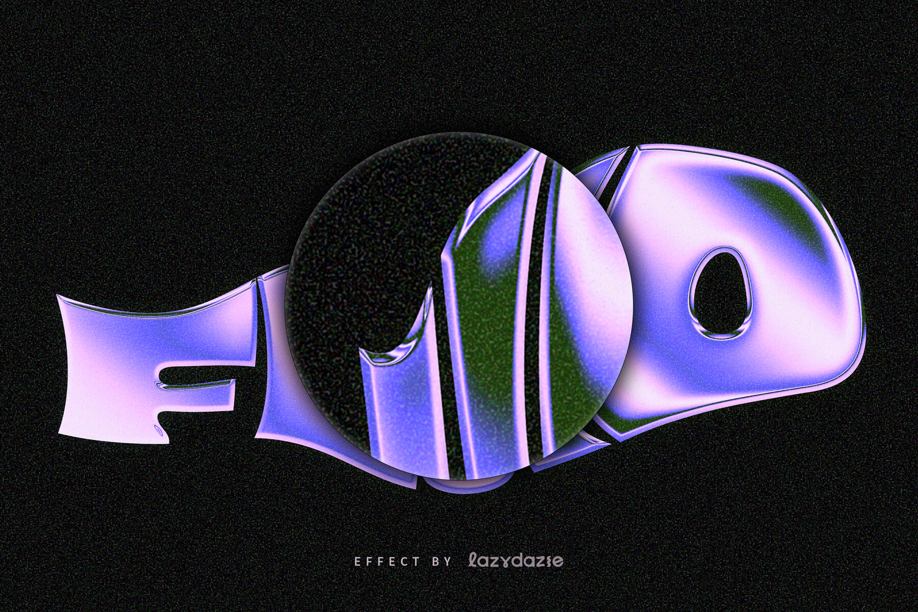 Warped Chrome Text Effect Mockup 5