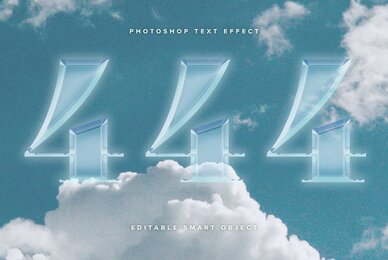 Transparent Chrome Text Effect Mockup