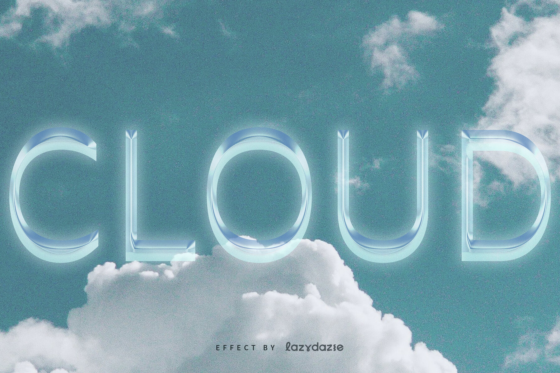 Transparent Chrome Text Effect Mockup 2