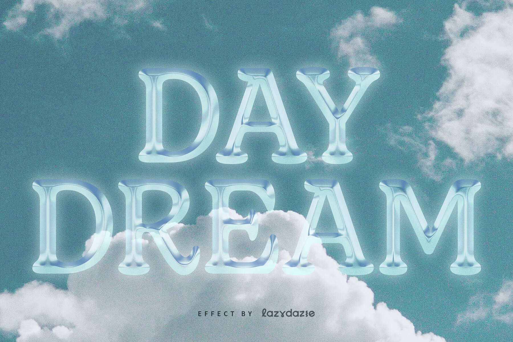 Transparent Chrome Text Effect Mockup 3