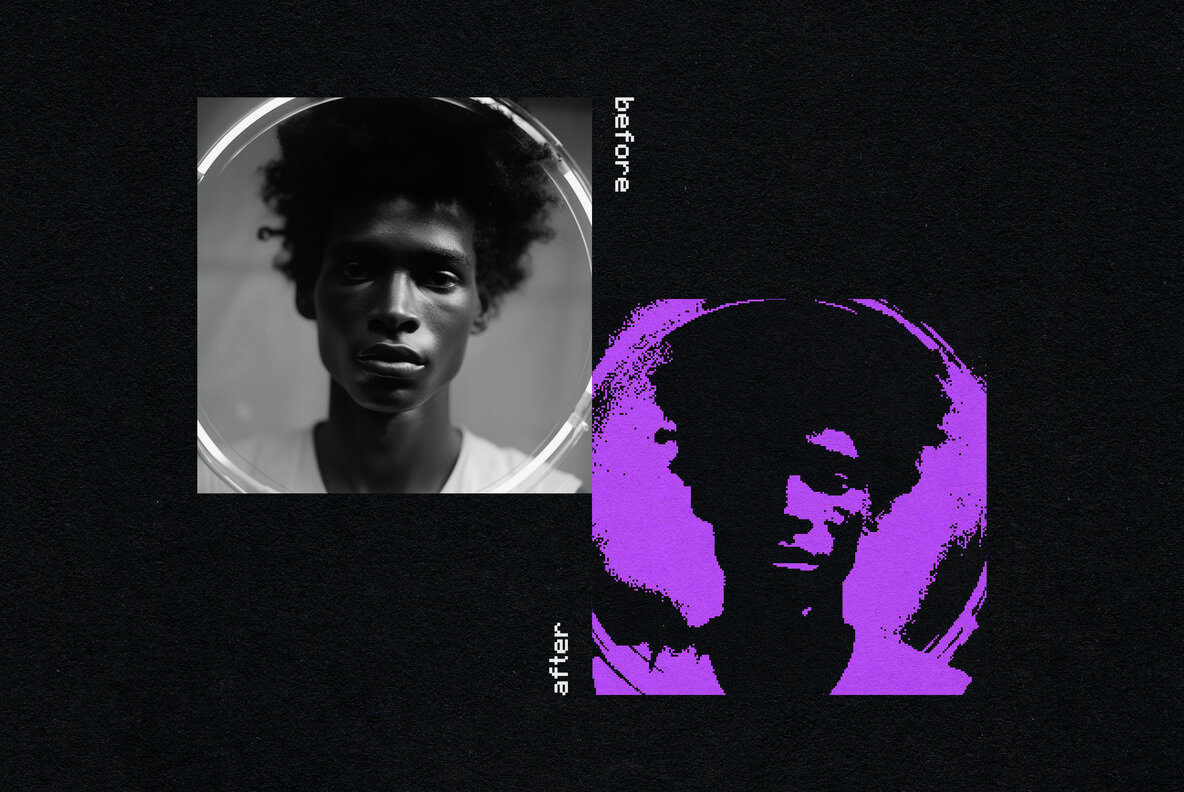 Pixelated Dithered Effect 4