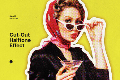 Cut Out Halftone Photo Effect