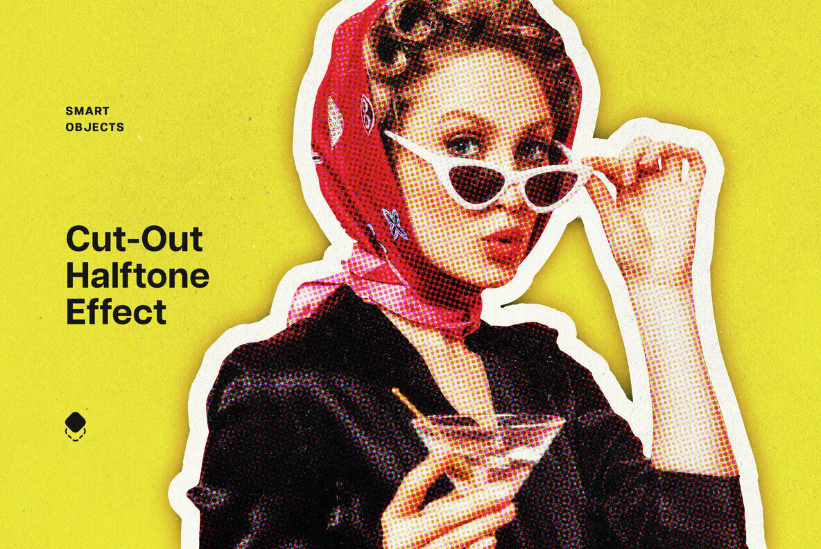 Cut Out Halftone Photo Effect 1