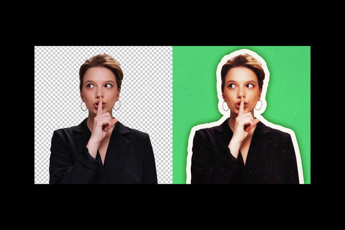 Cut Out Halftone Photo Effect 2