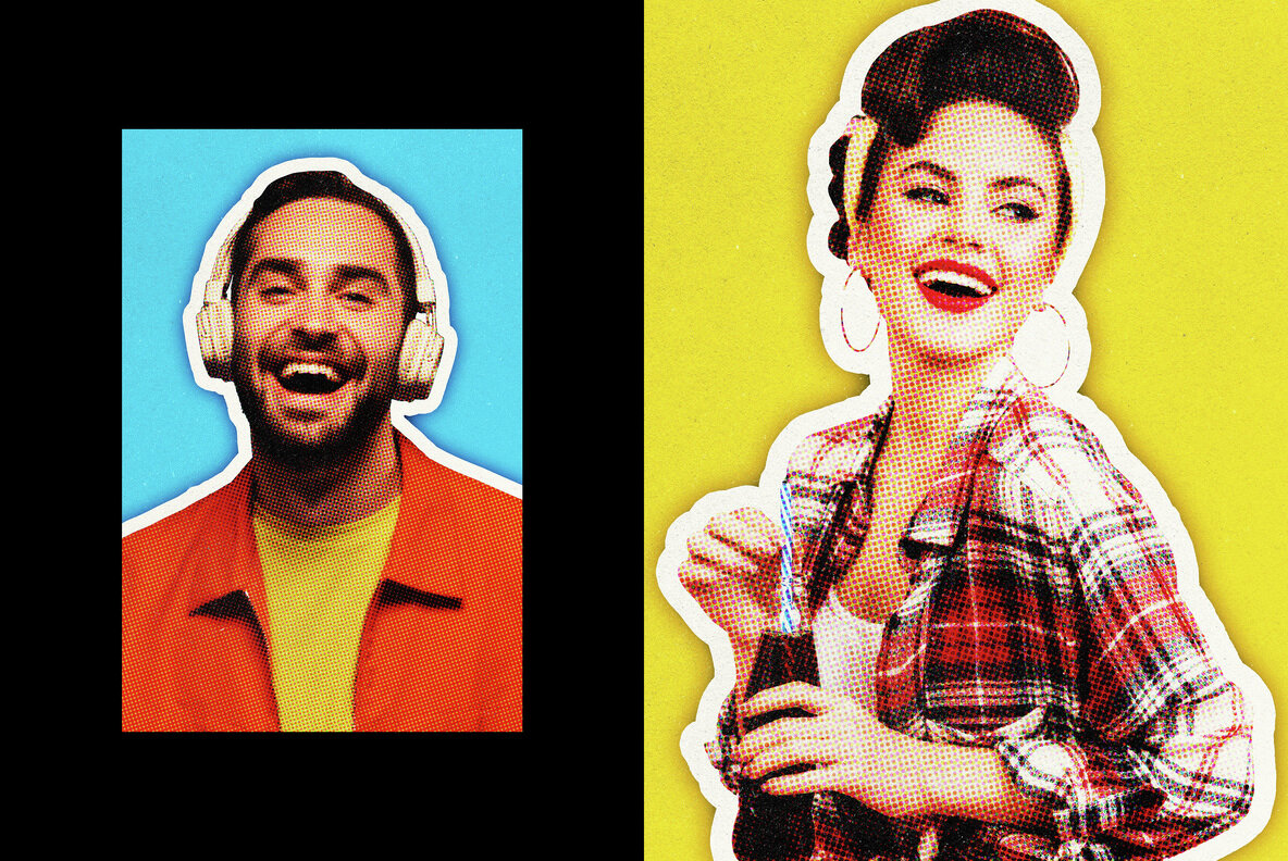 Cut Out Halftone Photo Effect 4