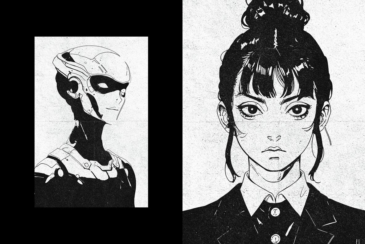 B and W Print Effect 4