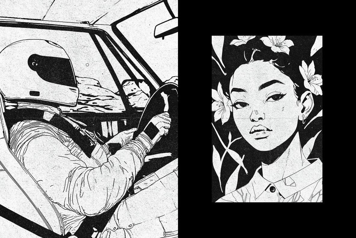 B and W Print Effect 6