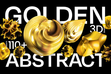 Abstract Gold 3D Shapes