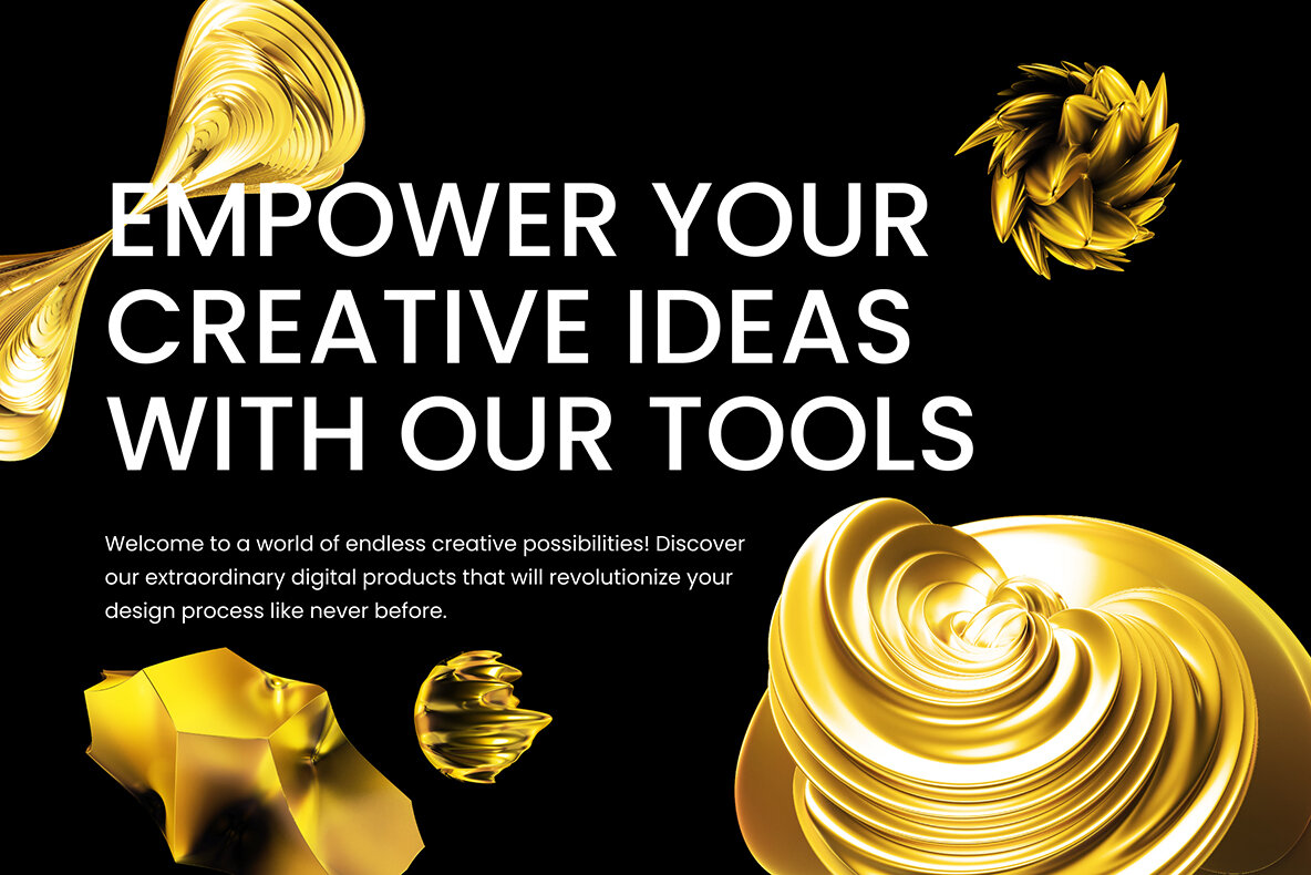 Abstract Gold 3D Shapes 4