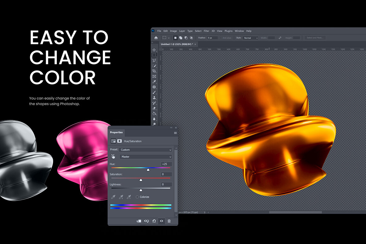 Abstract Gold 3D Shapes 10