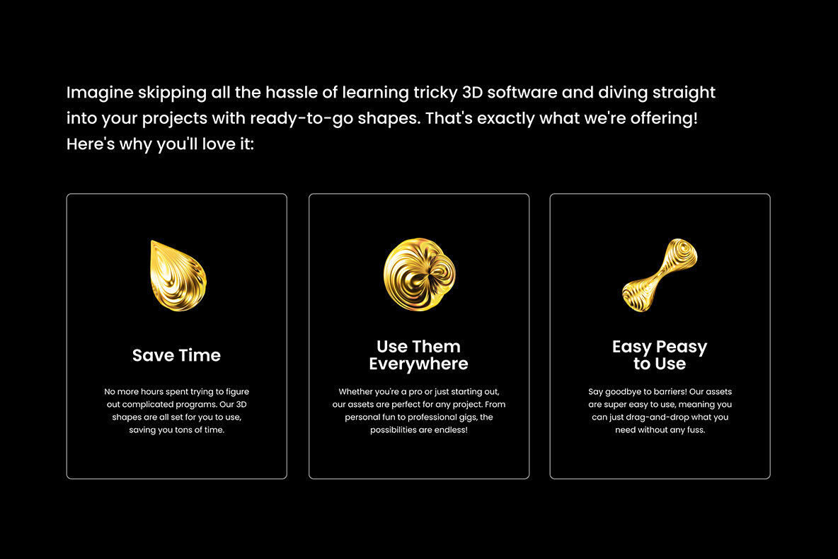 Abstract Gold 3D Shapes 14