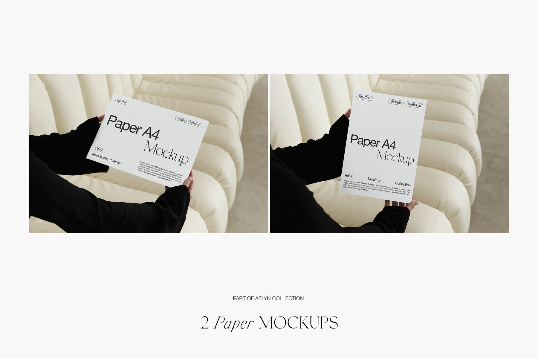 Poster A4 in Woman Hands Mockups for Photoshop PSD 5