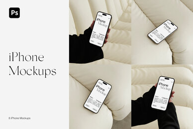 Aesthetic iPhone in Woman Hands Mockups for Photoshop