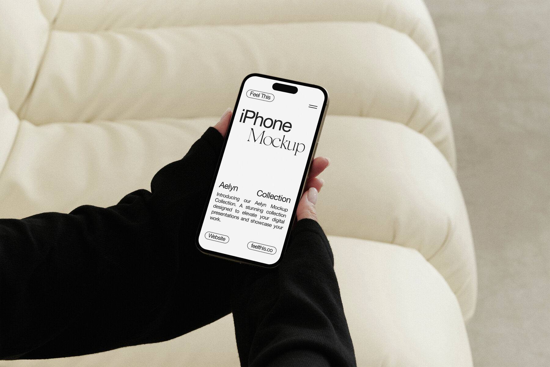 Aesthetic iPhone in Woman Hands Mockups for Photoshop 5
