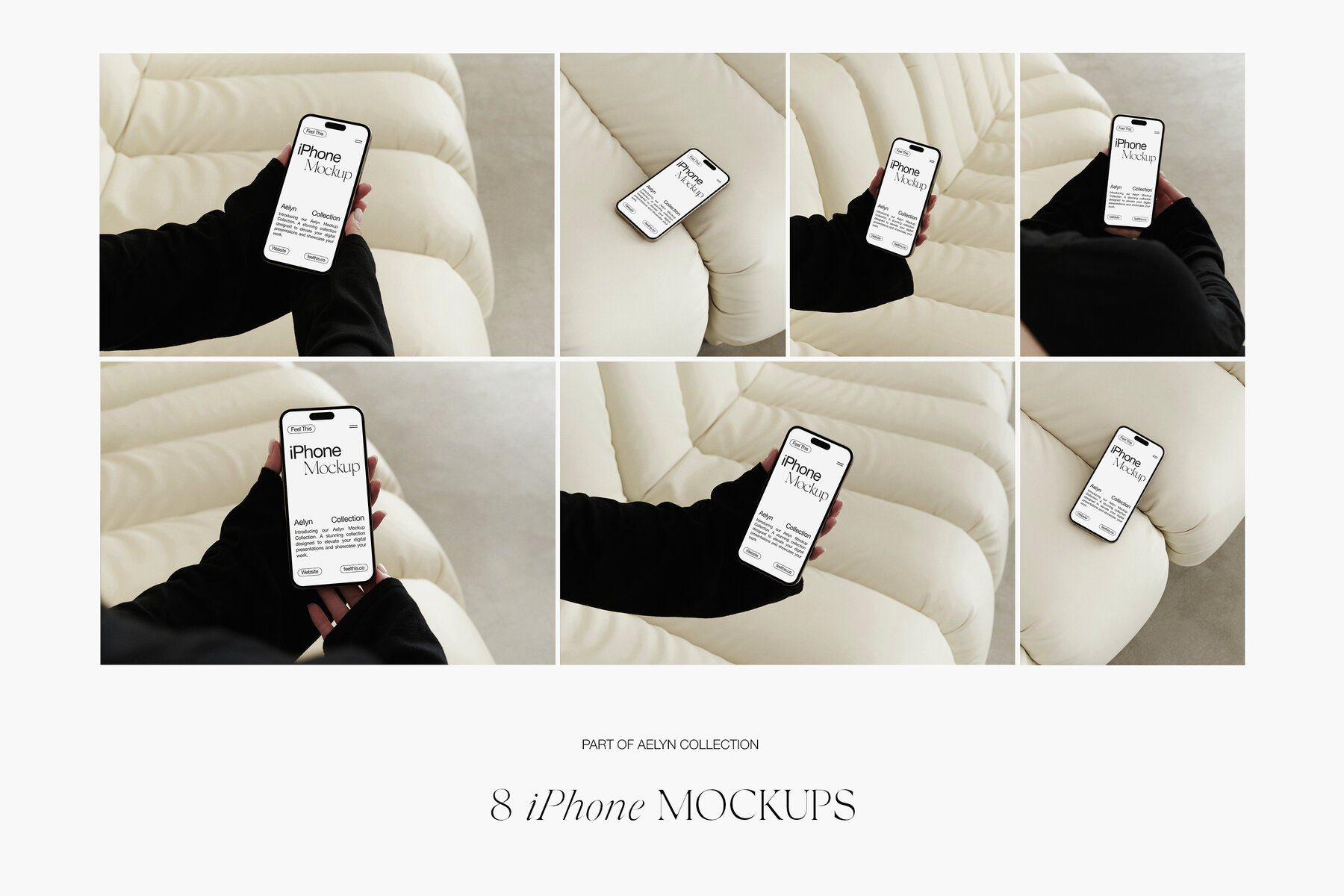 Aesthetic iPhone in Woman Hands Mockups for Photoshop 6